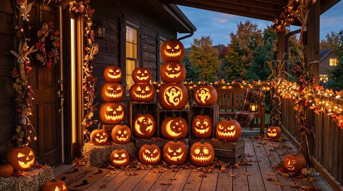 Try star and moon cutouts for a softer magical porch mood inspiration for a Halloween porch display.